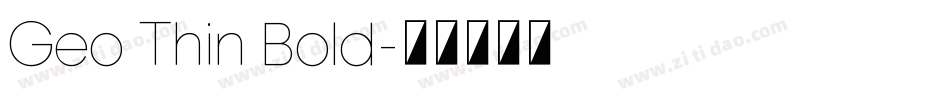 Geo Thin Bold字体转换